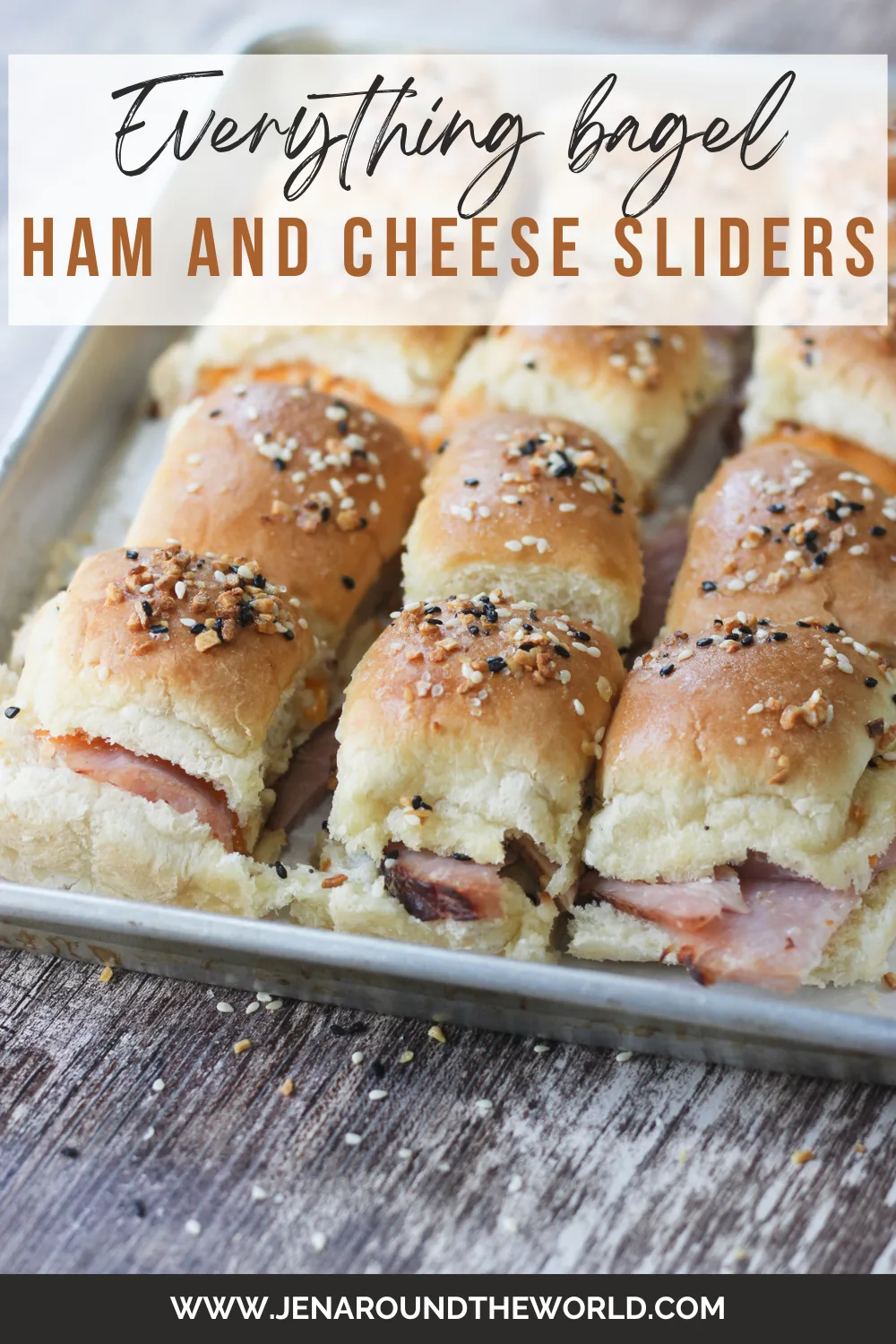 everything bagel ham and cheese sliders 