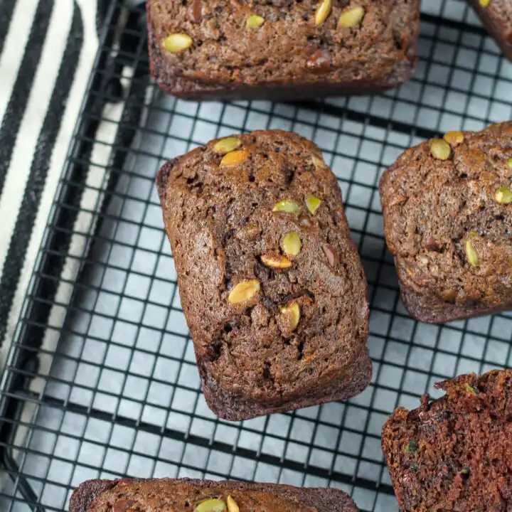 Chocolate Zucchini Bread Mini Loaves