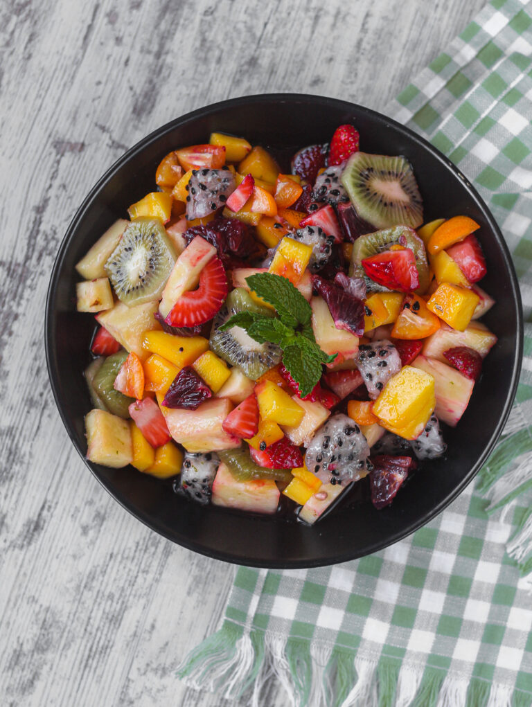 Tropical Fruit Salad with Honey Lime Dressing