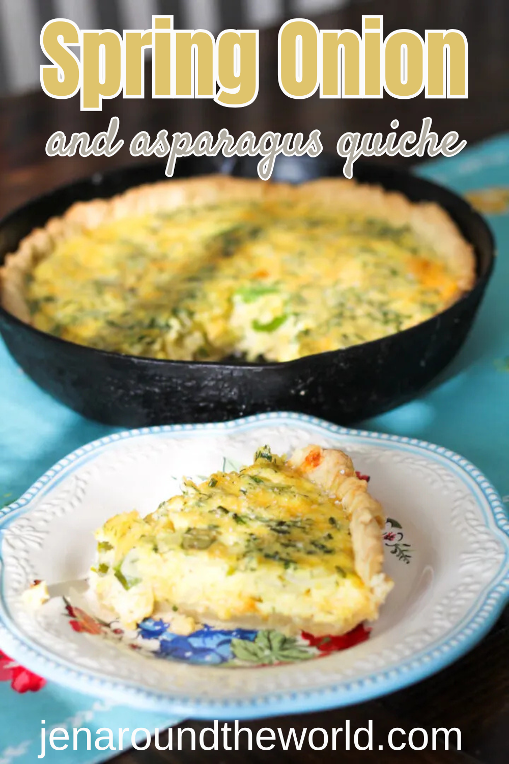 spring onion and asparagus quiche