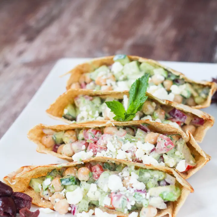 Mediterranean Chopped Salad in Pitas