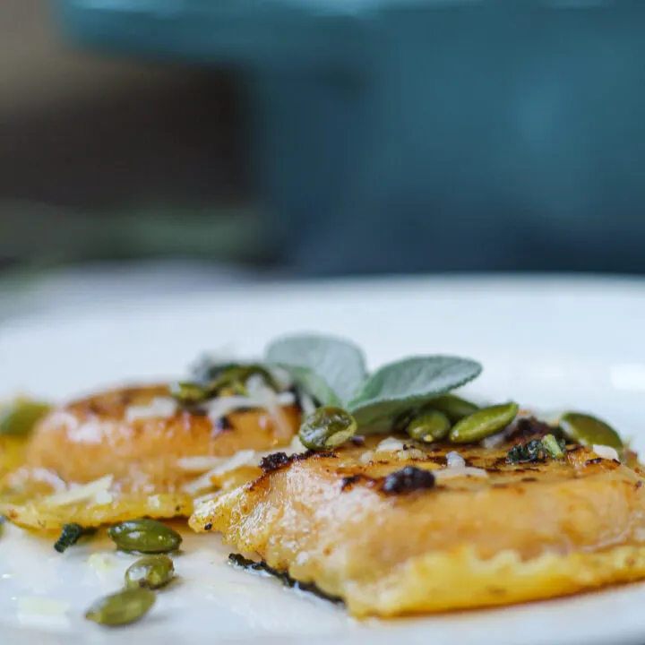 Pumpkin Ravioli with Sage and Brown Butter Sauce