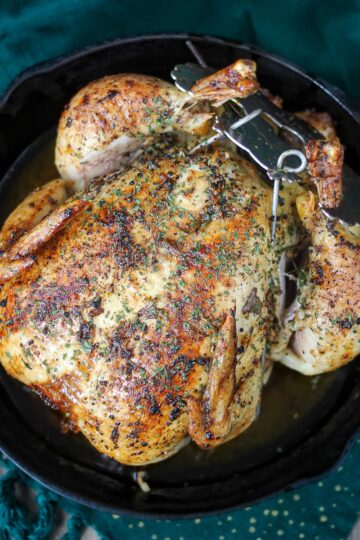Garlic Herb Roasted Chicken Overhead shot