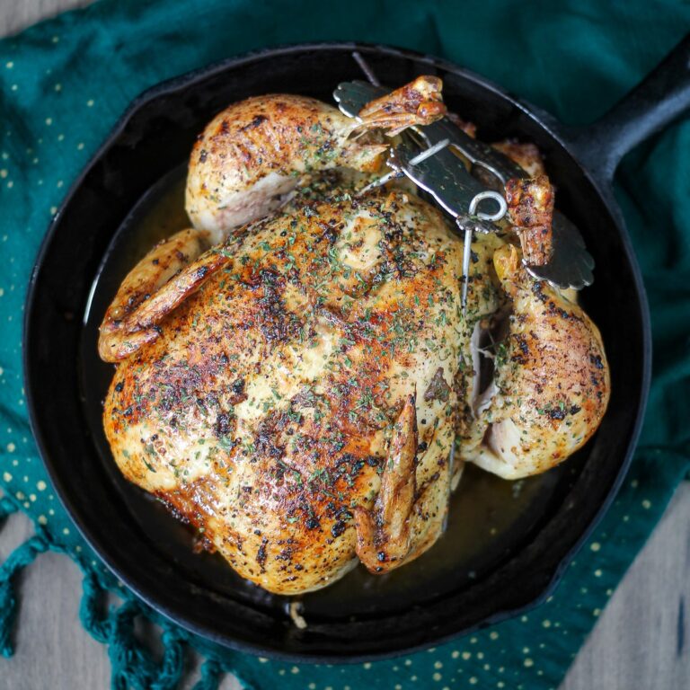 Garlic Herb Roasted Chicken Overhead shot