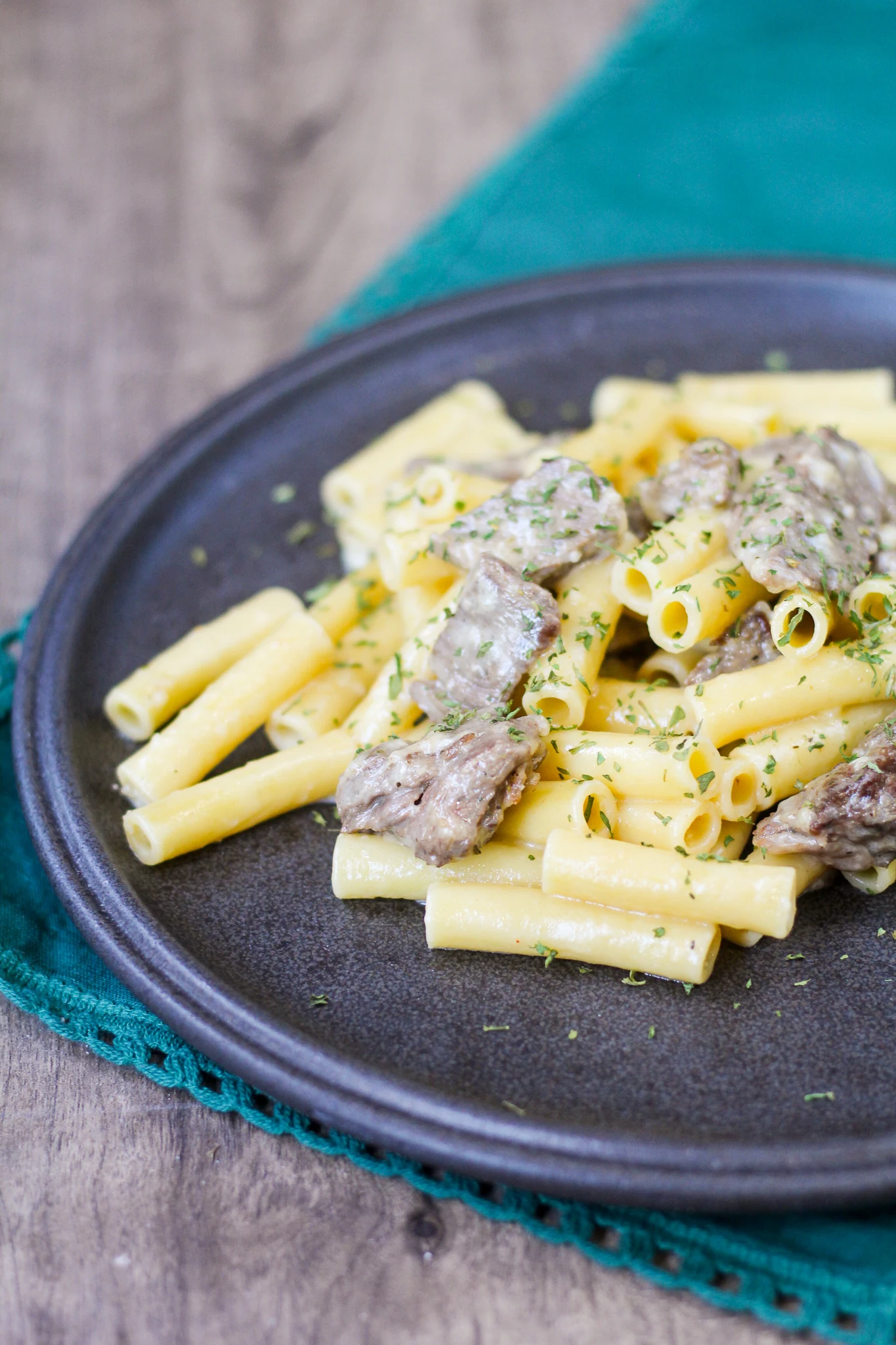 Rigatoni with Sirloin and Gorgonzola Sauce Recipe - Quick From Scratch Pasta