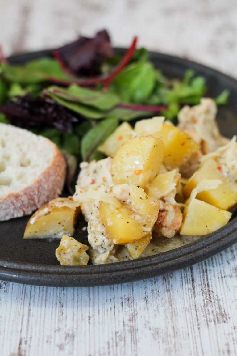 Slow Cooker Garlic Parmesan Chicken and Potatoes