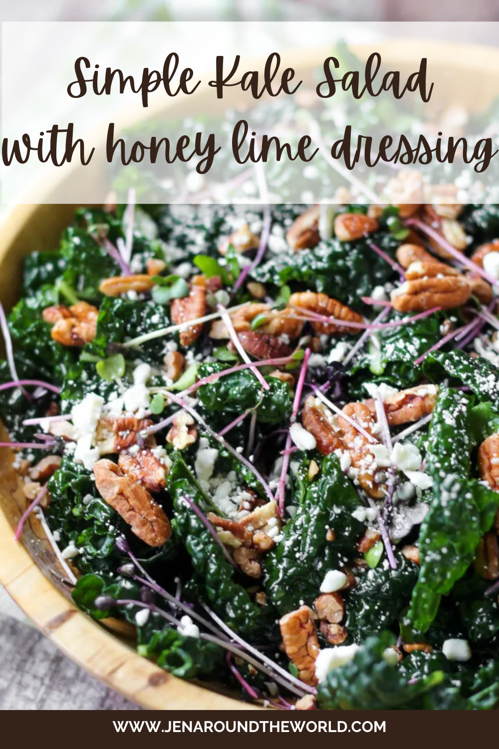 Simple kale salad with honey lime dressing