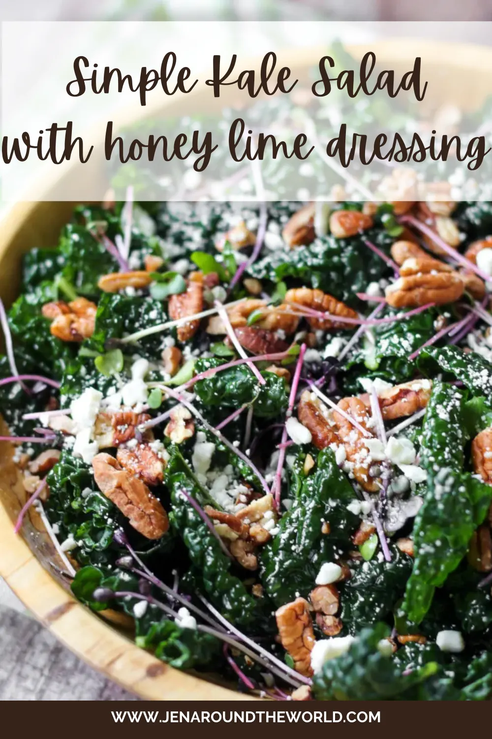 Simple kale salad with honey lime dressing