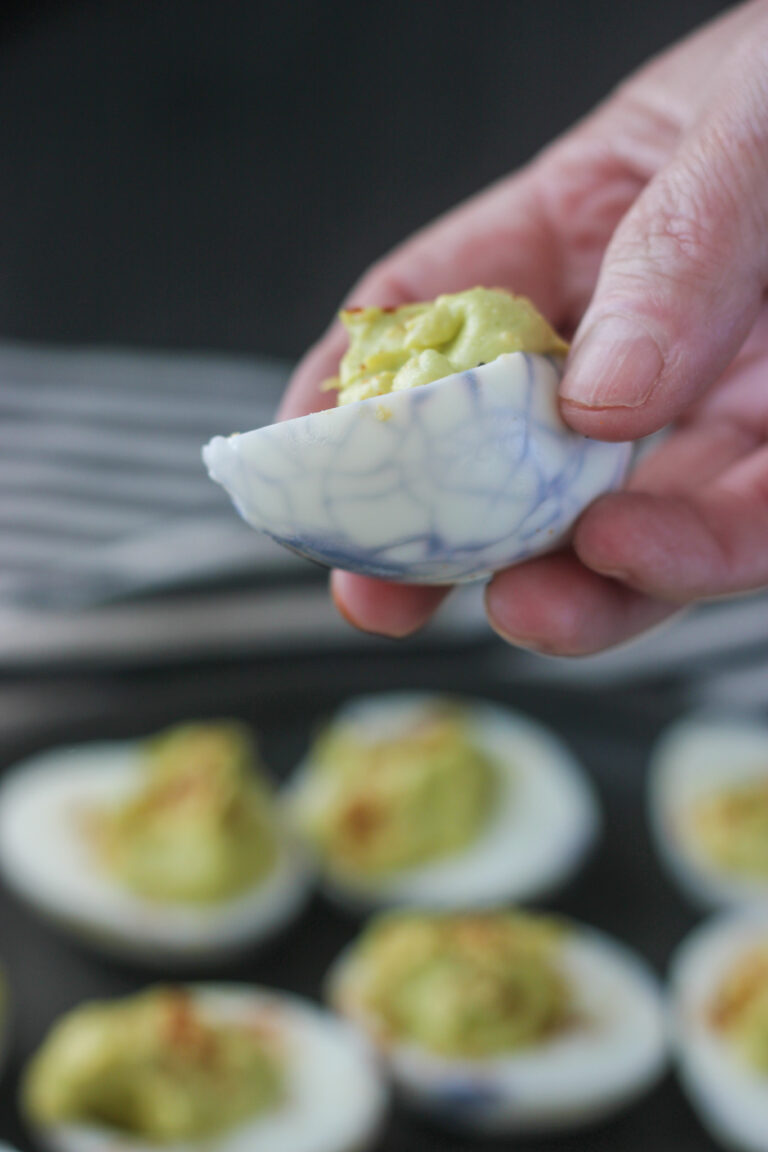 Spider Web Deviled Eggs