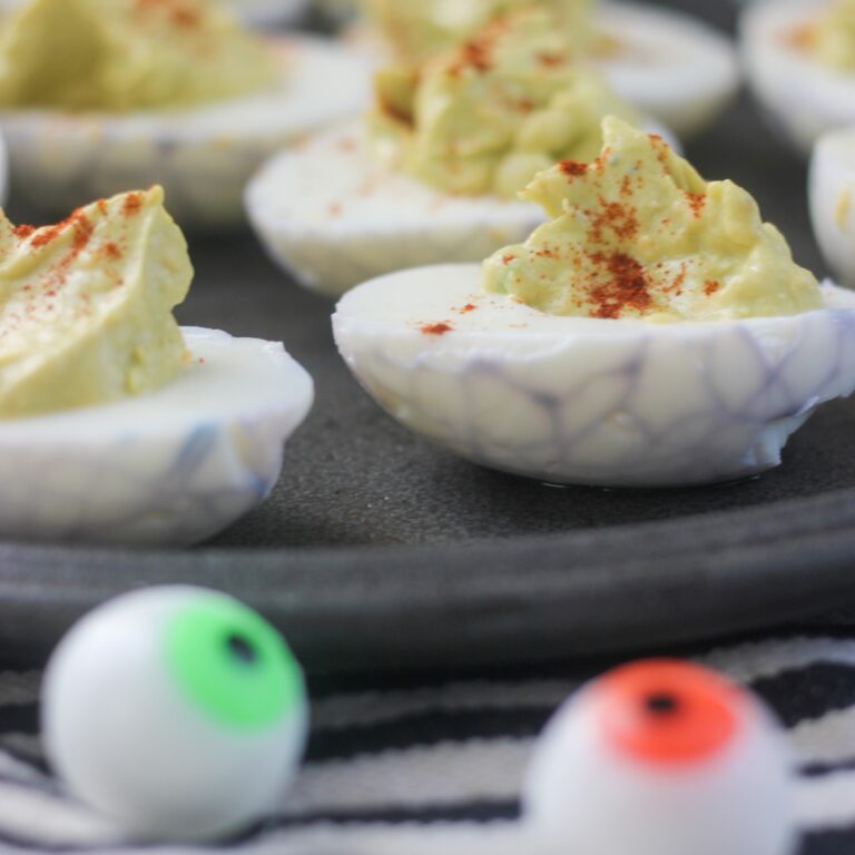 Spider Web Deviled Eggs
