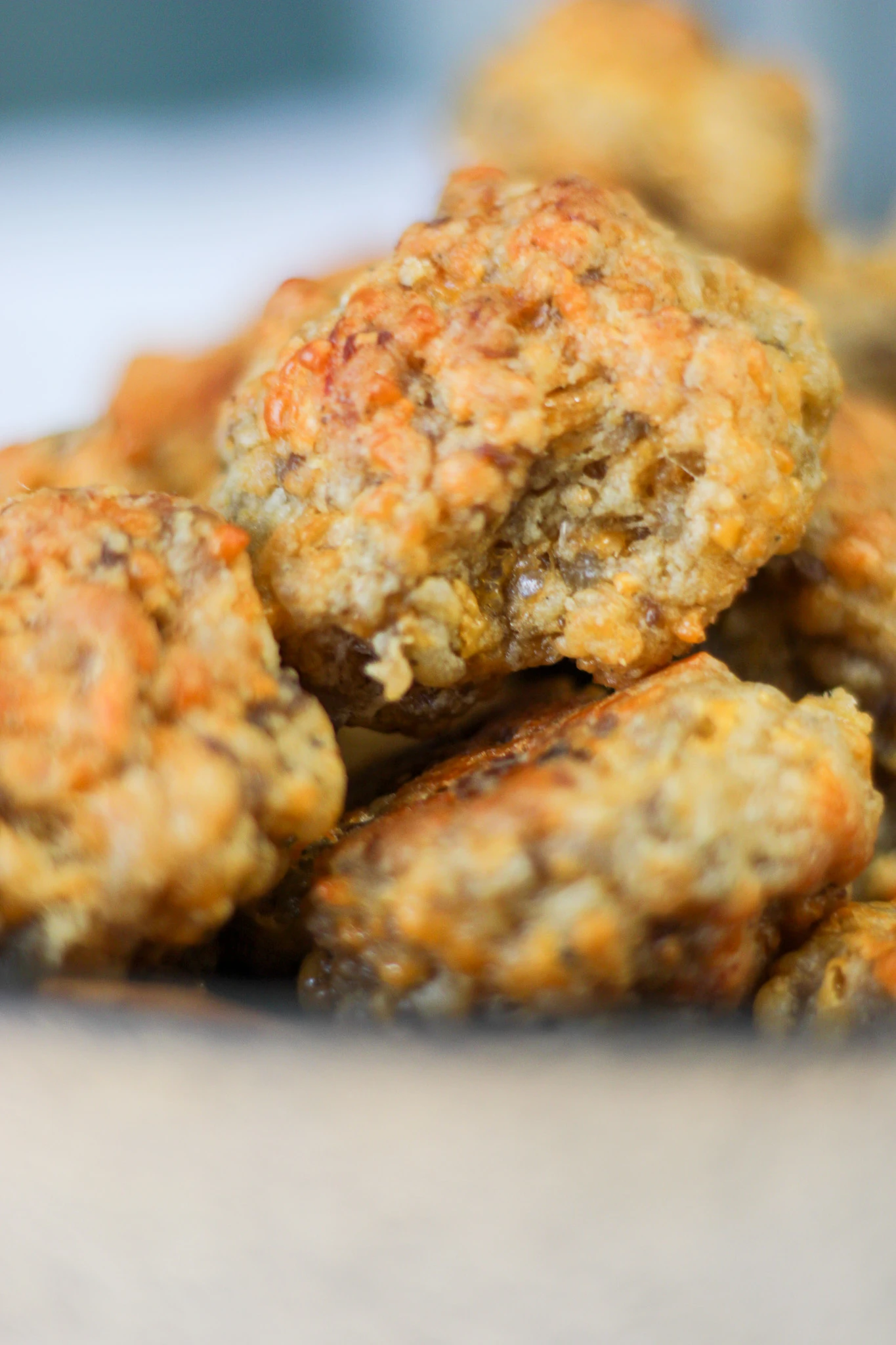 pioneer woman sausage balls up close shot