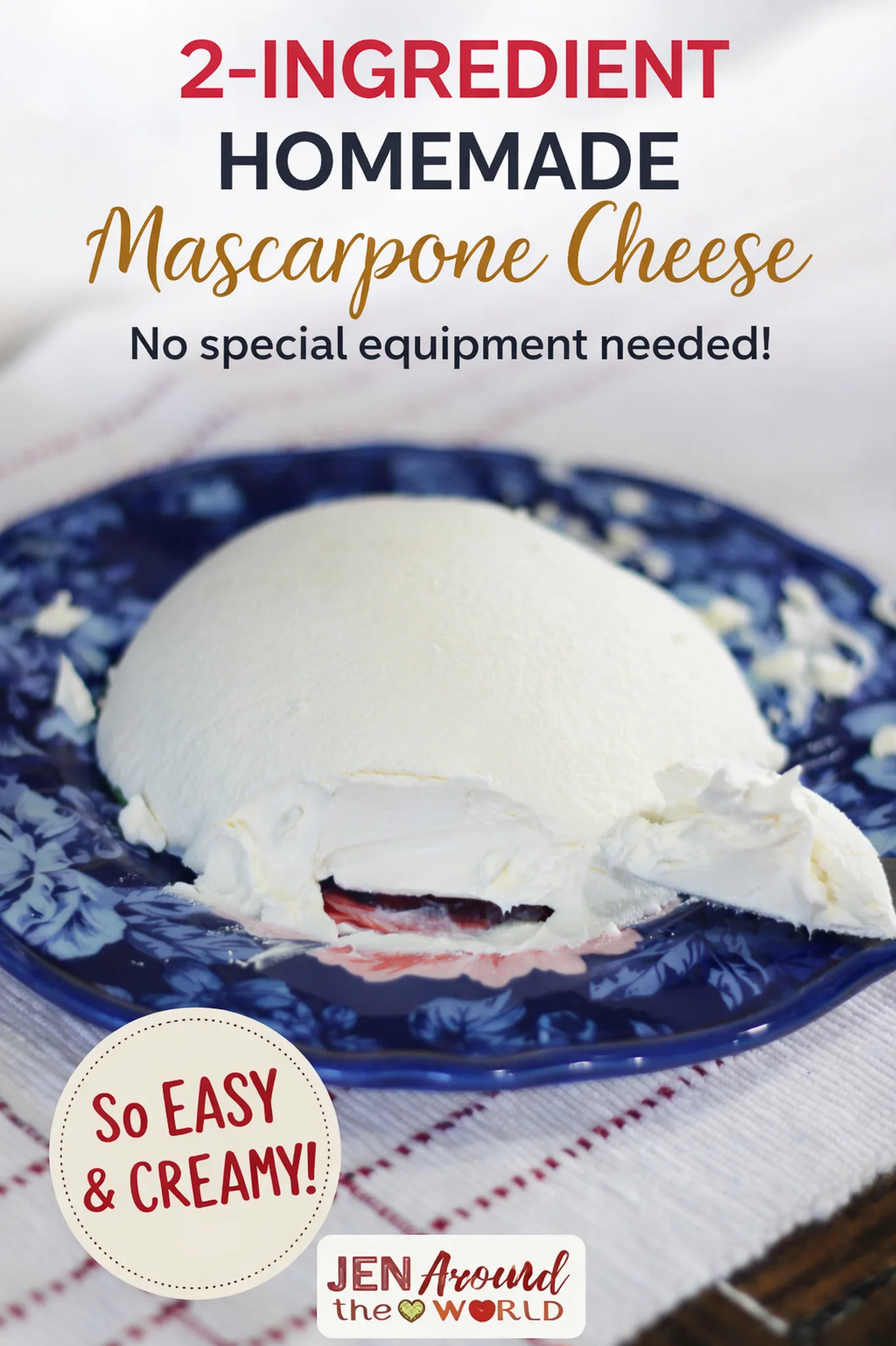 2-ingredient Homemade mascarpone cheese
