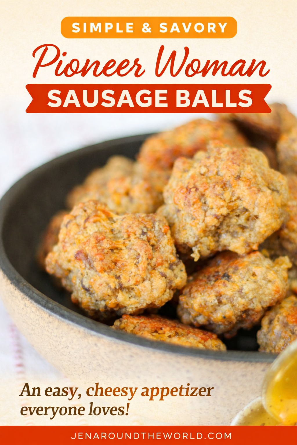 pioneer woman sausage balls pin image