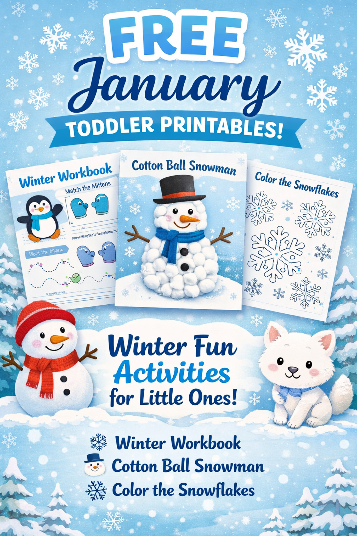 free toddler worksheets for January