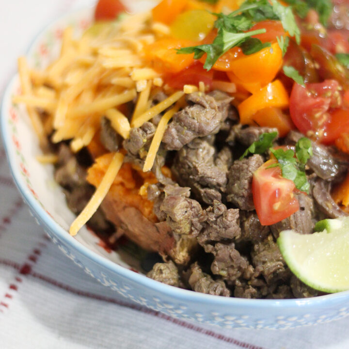 Sweet Potato Steak Fajita Bowls