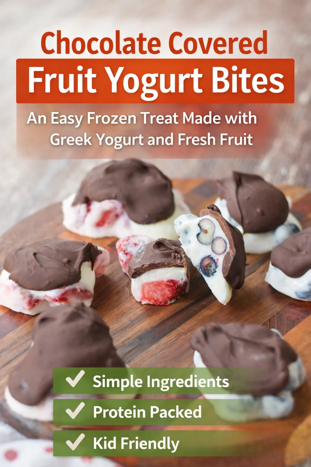 Chocolate Covered Fruit Yogurt Bites