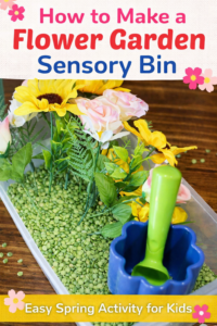 flower garden sensory bin