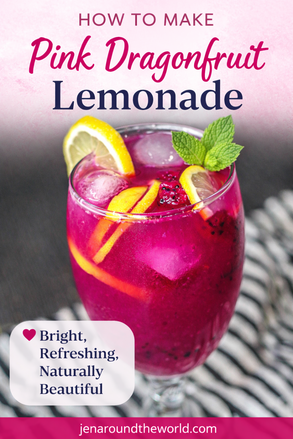 pink dragonfruit lemonade