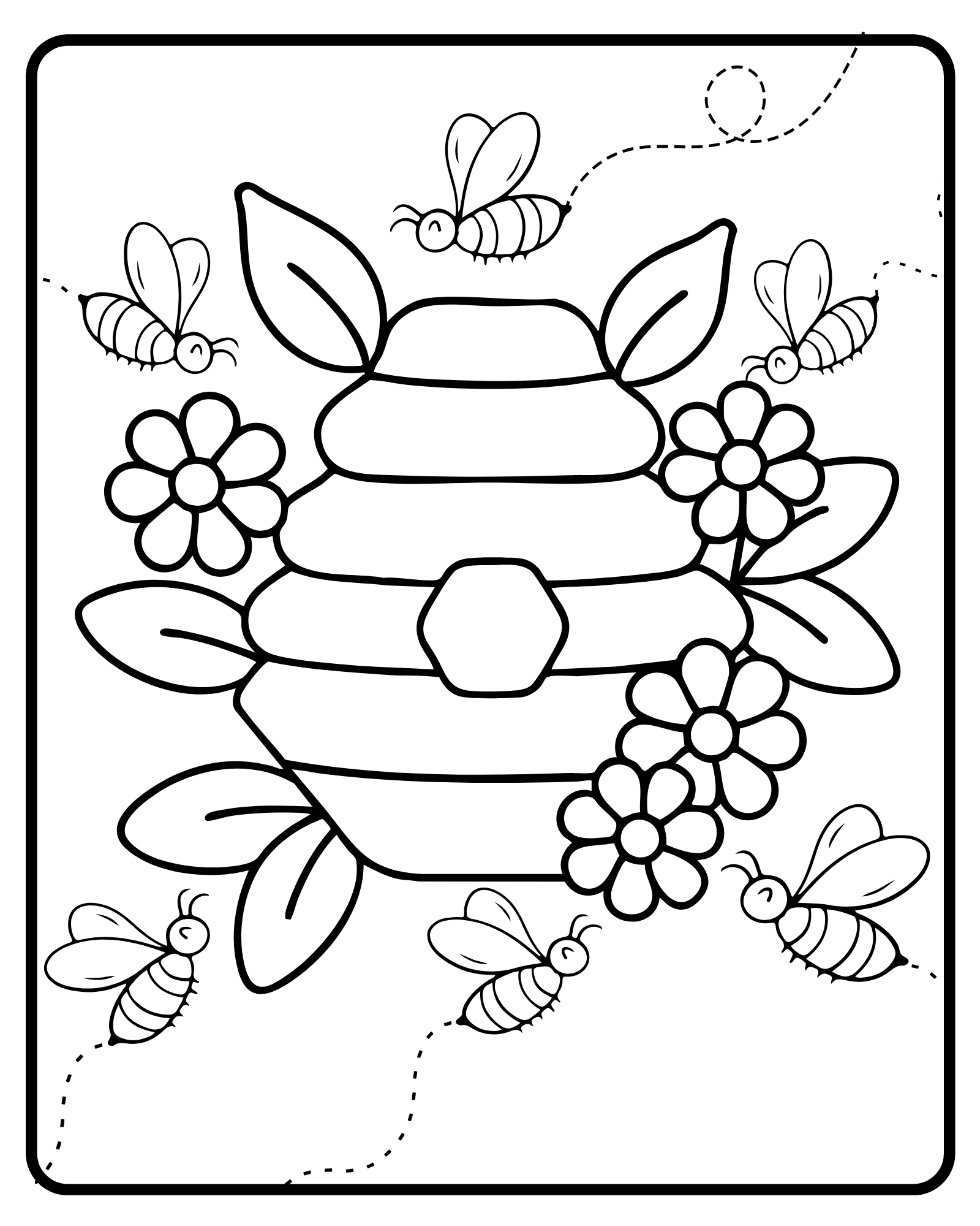 Spring Bee Coloring Page