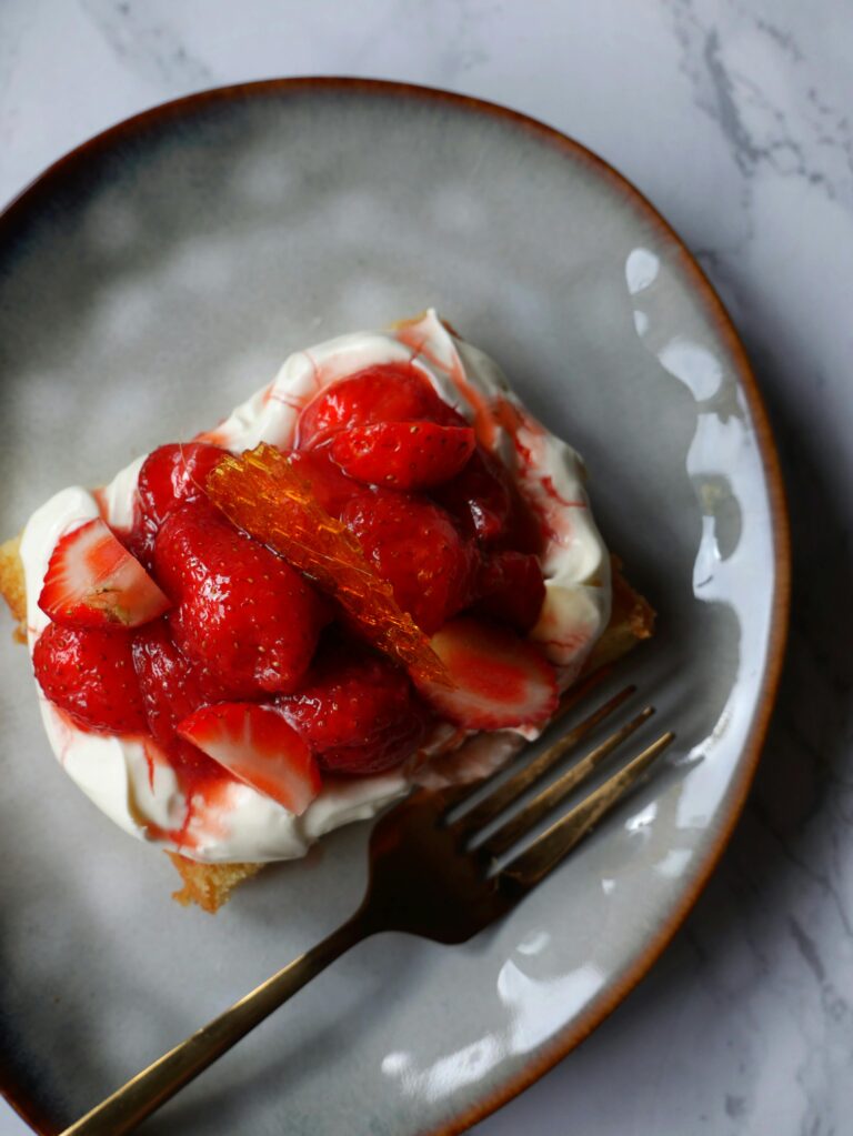 Slow-Roasted Strawberries and Cream