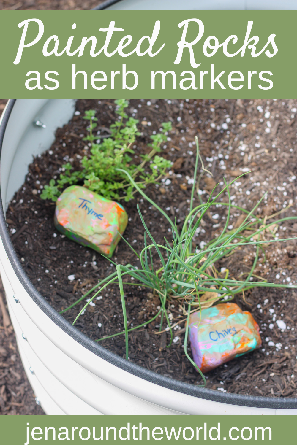 painting rocks for garden herb markers