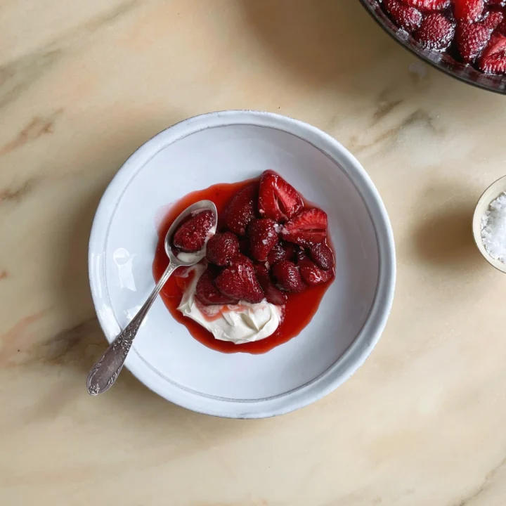 Slow-Roasted Strawberries and Cream