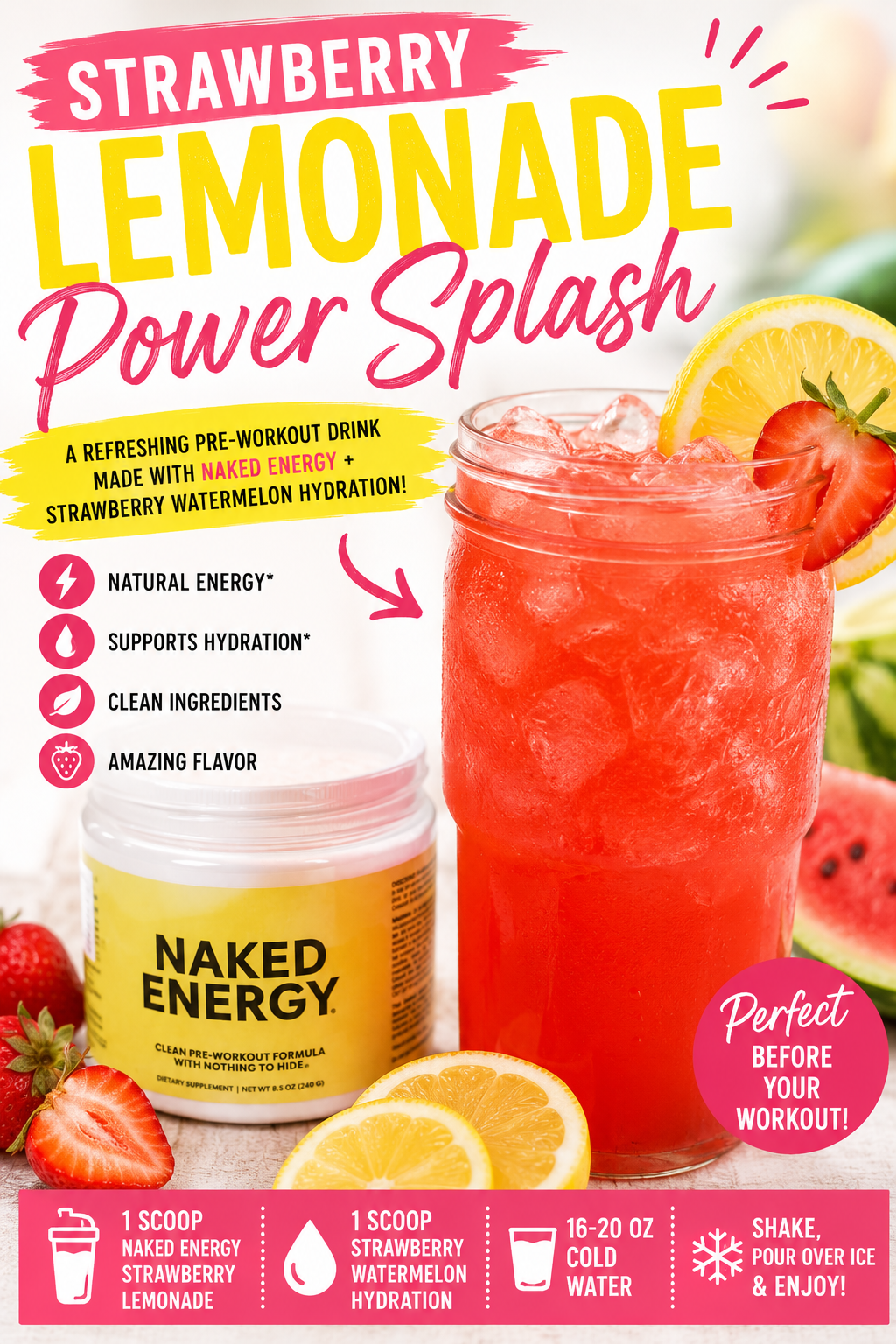 strawberry lemonade power splash