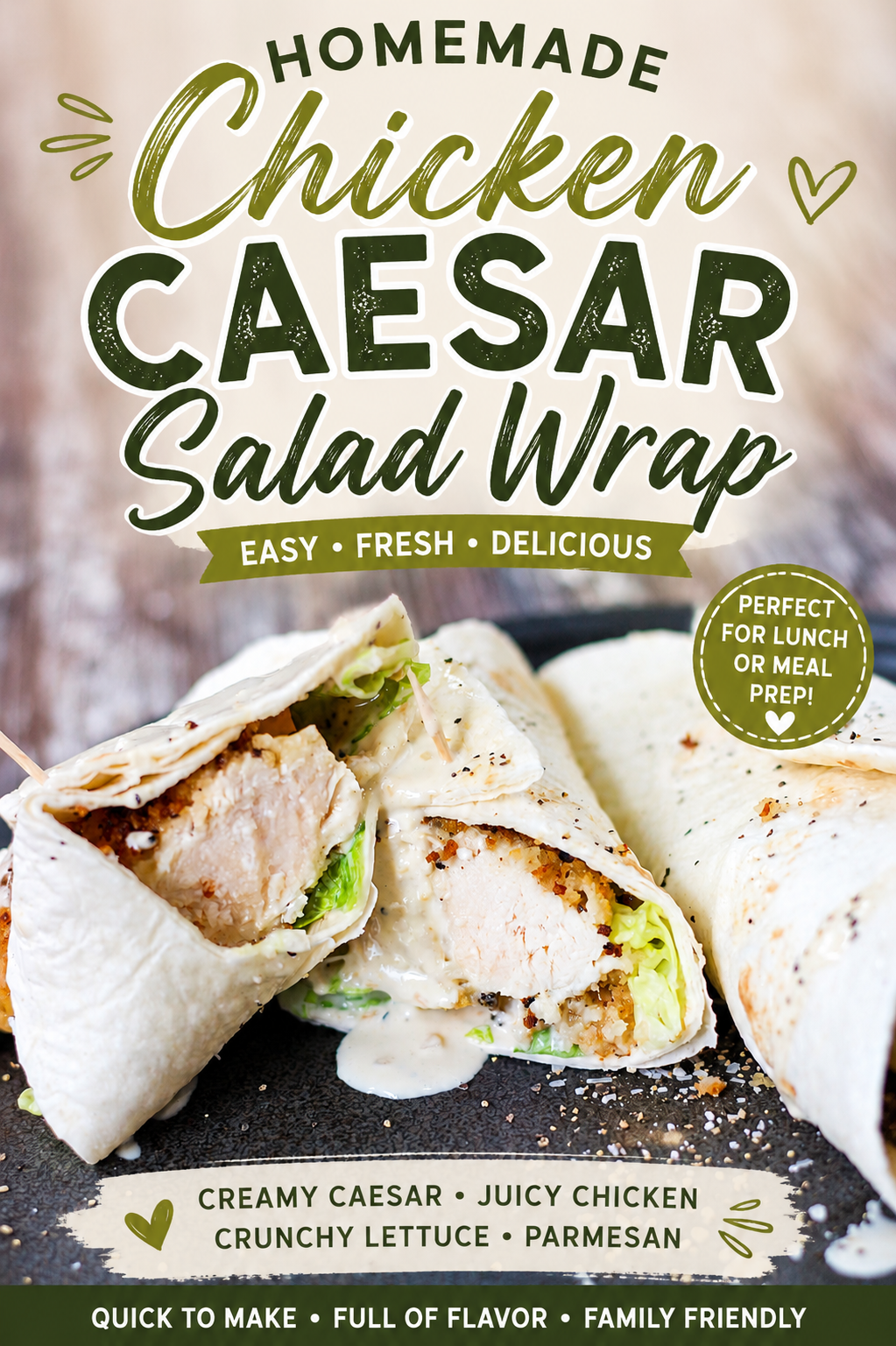 chicken caesar salad wrap