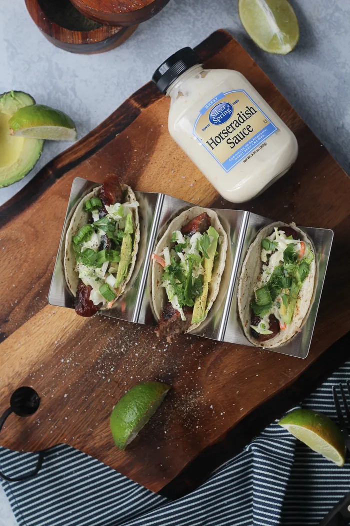 grilled brat tacos