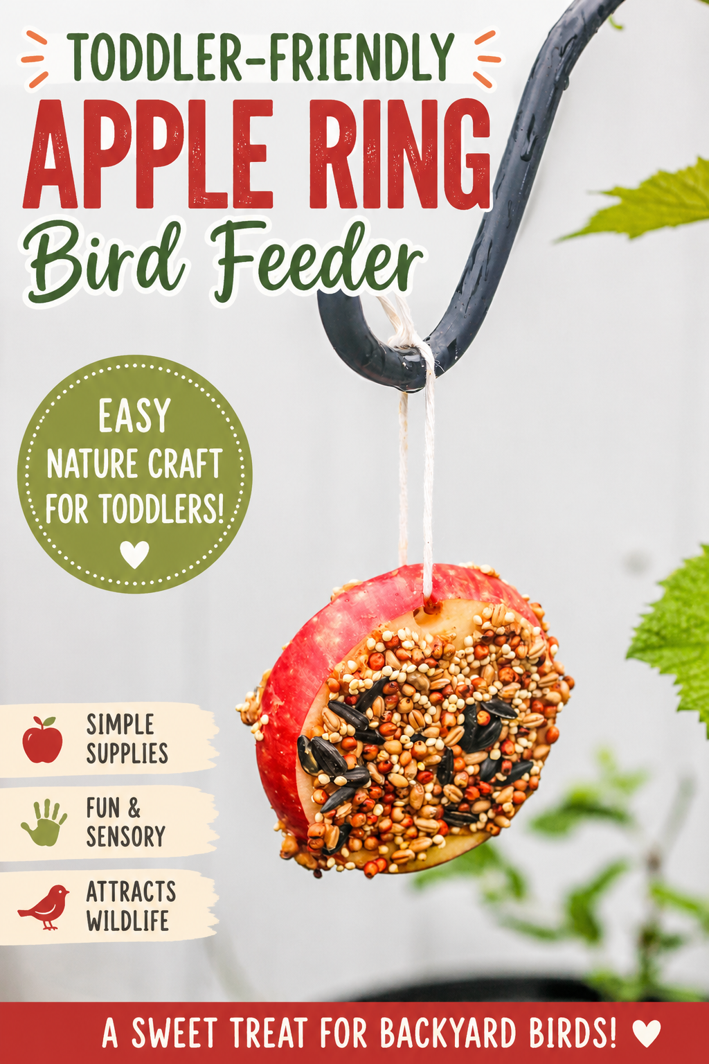 apple ring bird feeder