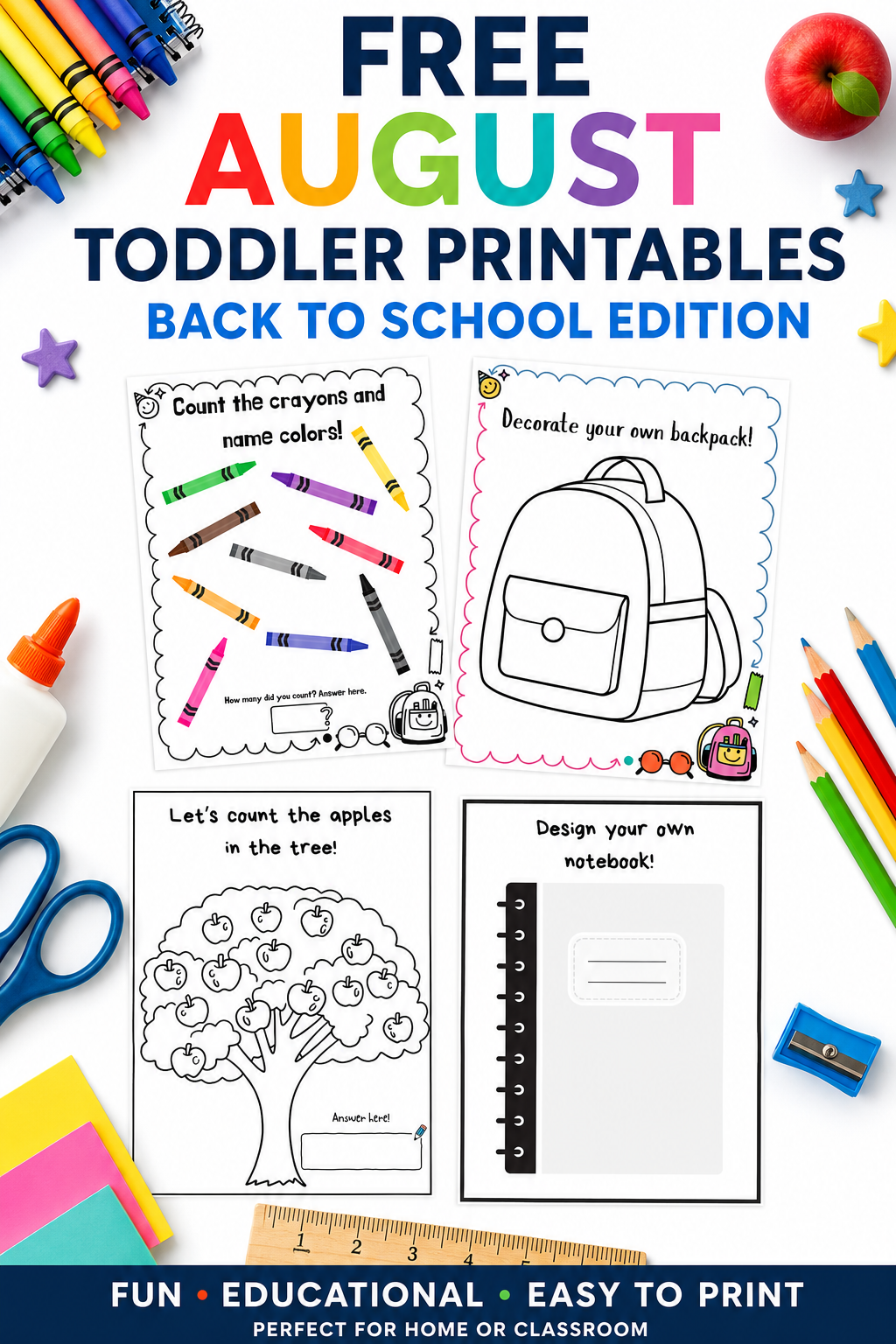 free august toddler printables