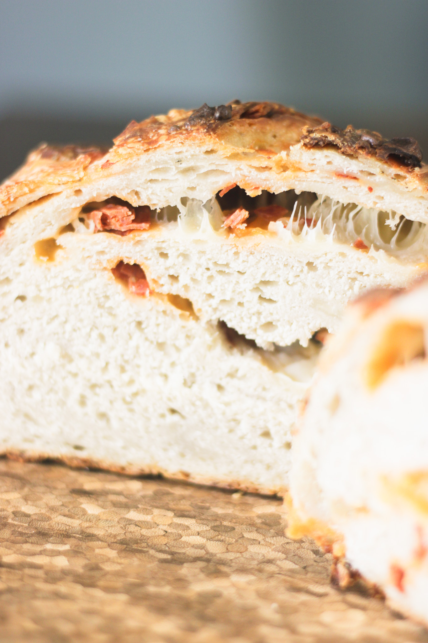 pepperoni pizza sourdough loaf