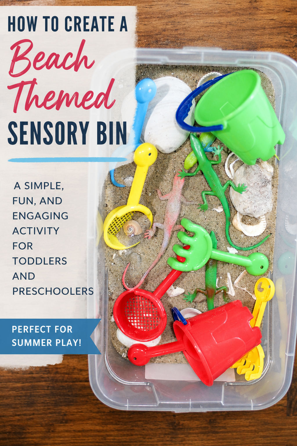 beach themed sensory bin