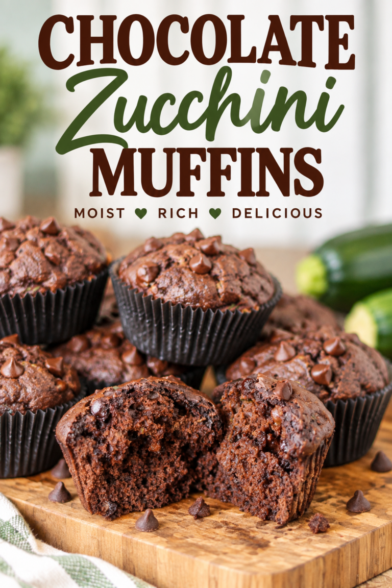 Double Chocolate Zucchini Muffins – Moist, Rich, and Delicious
