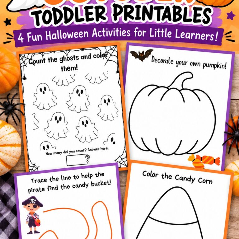 Free October Toddler Printables – 4 Fun Halloween Activities for Little Ones